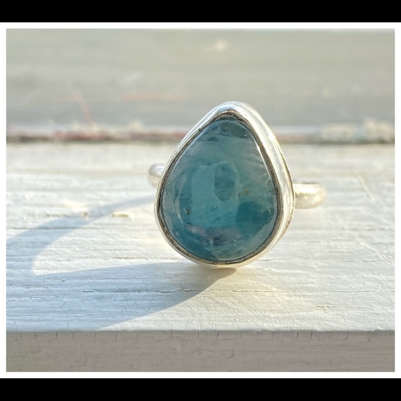 Blue Aventurine Sterling Silver Ring. Size 7 1/2. - Picture 2 of 3